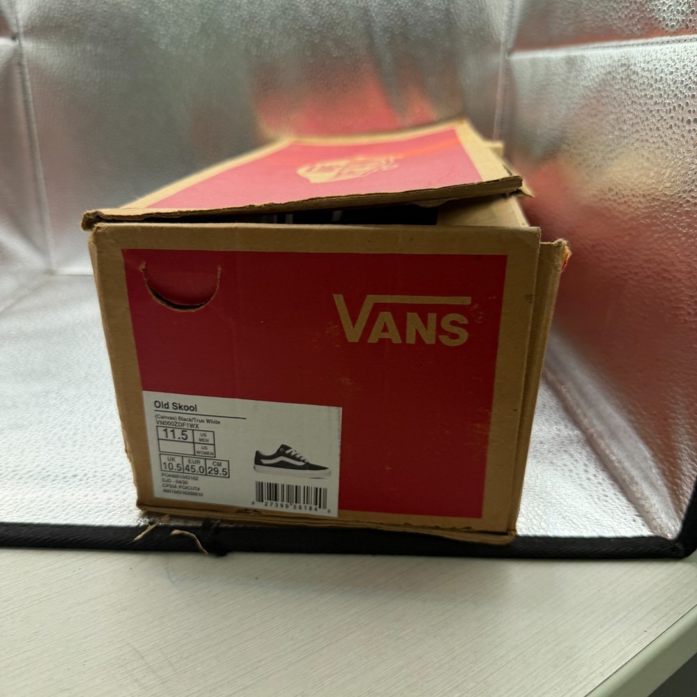 Size 11.5 Vans Old Skool Black True White Mens Lace Up Skate Sneakers 721565 - Picture 11 of 11